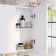 Harper Gloss White Wall Hung Cabinet 600x300mm - Black Accents