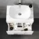 Avon Gloss White Wall Hung Drawer Vanity with Marble Top & Curved Counter Top Basin 600mm