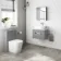 Avon Stone Grey Wall Hung Drawer Vanity with Marble Top & Curved Counter Top Basin 600mm