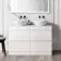 Trent Gloss White Double Vanity Drawer with Marble Top & Oval Counter Top Basin 1200mm