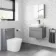 Trent Stone Grey Wall Hung Drawer Vanity with Curved Counter Top Basin 600mm