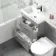 Avon Stone Grey Combination Basin Drawer and Aruba Toilet 1100mm - Left Handed