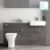 Harper Charcoal Elm Combination Vanity Basin with Marble Top & Atlanta Toilet 1500mm