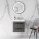 Elba Charcoal Elm Wall Hung Basin Drawer Vanity 500mm - Black Accents