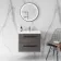 Elba Charcoal Elm Wall Hung Basin Drawer Vanity 600mm - Black Accents