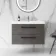 Elba Charcoal Elm Wall Hung Basin Drawer Vanity 800mm - Black Accents