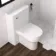 Curved Gloss White Slimline Back To Wall Unit and Denver Toilet