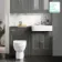 Monaco Graphite Grey Combination Vanity Basin and Seattle Toilet 1200mm