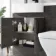 Harper Charcoal Elm Combination Vanity Basin and Atlanta Toilet 1200mm - Black Accents - Left Handed
