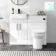 Harper Gloss White Combination Vanity Basin with Marble Top & Aruba Toilet 1000mm - Black Accents