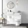 Harper Gloss White Combination Vanity Basin with Marble Top & Miami Toilet 1000mm - Black Accents