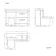 Avon Gloss White Combination Basin Drawer and Boston Toilet 1100mm - Black Accents - Right Handed