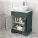 Lucia Midnight Green Vanity with Marble Top & Curved Counter Top Basin 640mm