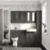 Monaco Graphite Grey Combination Vanity Basin with Marble Top 1500mm (Excludes Pan & Cistern) - Brass Knurled Handles