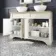 Lucia Chalk White Double Vanity with Oak Effect Top & Round Counter Top Basin 1200mm - Brass Knurled Handles