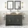 Lucia Graphite Grey Double Vanity with Oak Effect Top & Round Counter Top Basin 1200mm - Brass Knurled Handles