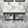 Lucia Graphite Grey Double Vanity with Marble Top & Round Counter Top Basin 1200mm - Brass Knurled Handles
