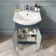 Capri Navy Blue Vanity with Semi Recessed Basin 550mm - Chrome Handles