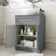 Milos Fog Grey Vanity with Oval Basin 600mm - Brushed Handles