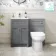 Milos Fog Grey Combination Vanity Basin and Miami Toilet 1000mm - Chrome Handles