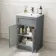 Milos Fog Grey Combination Vanity Basin and Houston Toilet 1000mm - Chrome Handles