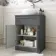Milos Slate Grey Vanity with Oval Basin 600mm - Brushed Handles