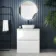 Corsica Gloss White Vanity Drawer with Marble Top & Curved Counter Top Basin 800mm