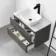 Corsica Tungsten Grey Wall Hung Drawer Vanity with Marble Top & Curved Counter Top Basin 800mm