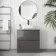 Corsica Tungsten Grey Vanity Drawer with Marble Top & Curved Counter Top Basin 800mm