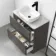 Corsica Tungsten Grey Vanity Drawer with Marble Top & Curved Counter Top Basin 800mm