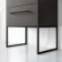 Elba Graphite Grey Wall Hung Basin Drawer Vanity 600mm with Matt Black Stand