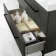 Elba Graphite Grey Wall Hung Basin Drawer Vanity 800mm with Matt Black Stand