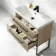 Elba Dawn Oak Wall Hung Basin Drawer Vanity 800mm with Matt Black Stand