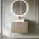 Crete Fluted Apex Oak Wall Hung Drawer Vanity with Marble Top & Cody Basin 800mm