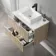 Crete Fluted Apex Oak Wall Hung Drawer Vanity with Marble Top & Cody Basin 800mm