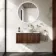 Malta Fluted Black Walnut Wall Hung Drawer Vanity with Marble Top & Nevis Basin 800mm