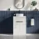 Havana Fluted Coastal White Cabinet with Marble Top & Nevis Basin 600mm - Black Accents