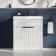 Havana Fluted Coastal White Basin Vanity 800mm - Black Accents