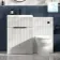 Havana Fluted Coastal White Combination Vanity Basin and Miami Toilet 1100mm - Black Accents