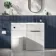 Havana Fluted Coastal White Combination Vanity Basin and Utah Comfort Height Toilet 1100mm - Black Accents - Right Handed