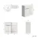 Havana Fluted Coastal White Basin Vanity and Back To Wall Toilet Unit 1000mm (Excludes Toilet) - Brushed Brass Accents
