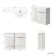 Havana Fluted Coastal White Basin Vanity and Back To Wall Toilet Unit 1100mm (Excludes Toilet) - Brushed Brass Accents - Right Handed