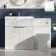 Havana Fluted Coastal White Basin Vanity and Back To Wall Toilet Unit 1300mm (Excludes Toilet) - Brushed Brass Accents