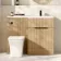 Havana Fluted Country Oak Combination Vanity Basin and Houston Toilet 1100mm - Black Accents - Right Handed