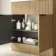 Havana Fluted Country Oak Combination Vanity Basin and Aruba Toilet 1300mm - Black Accents