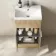 Havana Fluted Country Oak Basin Vanity 500mm - Chrome Handles