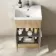 Havana Fluted Country Oak Combination Vanity Basin and Aruba Toilet 1000mm - Chrome Handles
