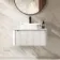 Sorrento Fluted Coastal White Wall Hung Drawer Vanity with Marble Top & Marin Basin 800mm