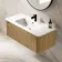 Sorrento Fluted Country Oak Wall Hung Basin Drawer Vanity 1000mm