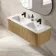 Sorrento Fluted Country Oak Wall Hung Double Basin Drawer Vanity 1200mm